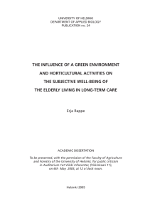 The influence of a green environment and horticultural activities on