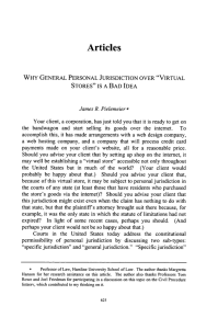 Why General Personal Jurisdiction over Virtual Stores Is a Bad Idea