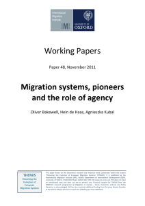 Migration systems, pioneers and the role of agency