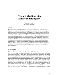Toward Machines with Emotional Intelligence