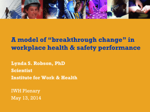 “breakthrough change” in workplace health & safety performance