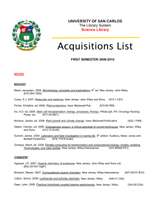 Acquisitions List - University of San Carlos Library