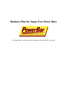 Business Plan for Sugar Free Power Bars