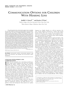 communication options for children with hearing loss