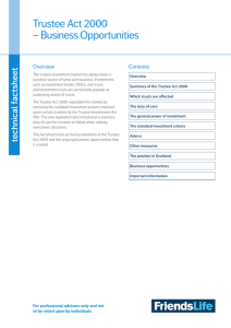 Trustee Act 2000 – Business Opportunities