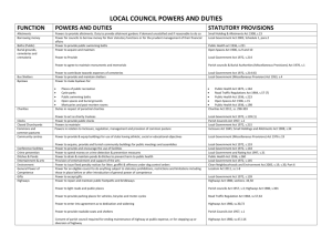 Powers and Duties of a Council