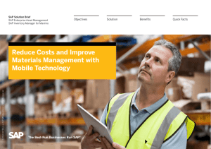 Reduce Costs and Improve Materials Management with