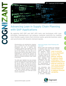 Advancing Lean in Supply Chain Planning with SAP