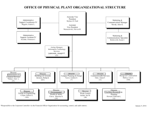 OPP Organizational Chart - Office of Physical Plant