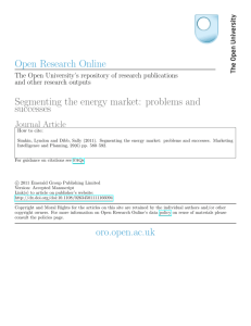 Open Research Online Segmenting the energy market: problems