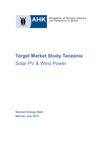 Target Market Study Tanzania Solar PV & Wind Power