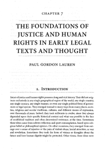 the foundations of justice and human rights in early legal texts and