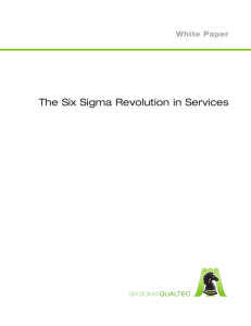 The Six Sigma Revolution in Services