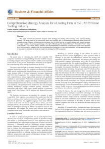 Comprehensive Strategy Analysis for a Leading Firm in the UAE