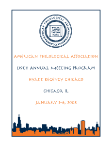 for Chicago in 2008 - American Philological Association