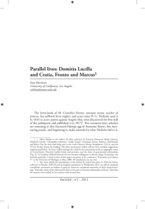 Parallel lives: Domitia Lucilla and Cratia, Fronto and