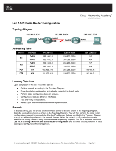 Lab 1.5.2: Basic Router Configuration