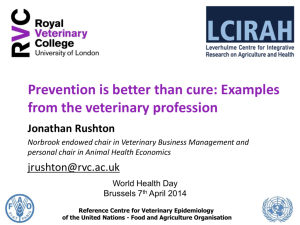 Prevention is better than cure: Examples from the veterinary profession