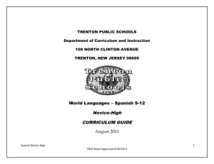 Spanish Novice High - Trenton Public School District