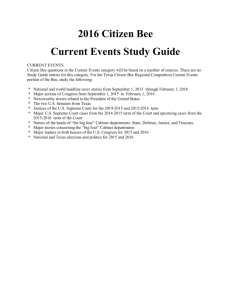 2016 Citizen Bee Current Events Study Guide