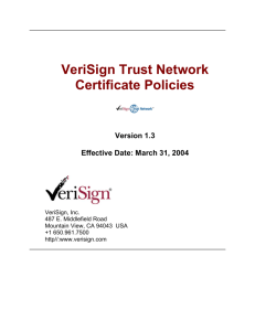 VeriSign Trust Network Certificate Policies