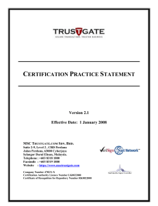 VeriSign, Inc. Certification Practices Statement v2.0