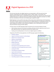 Digital Signatures in a PDF