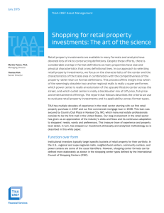 Shopping for retail property investments: The art of the - TIAA-CREF