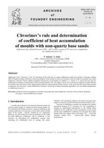 Chvorinov's rule and determination of coefficient of heat