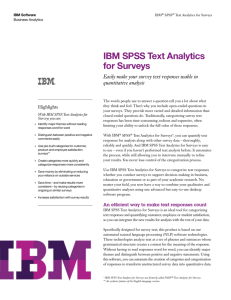 IBM SPSS Text Analytics for Surveys