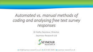 Automated vs. manual methods of coding and analysing free text