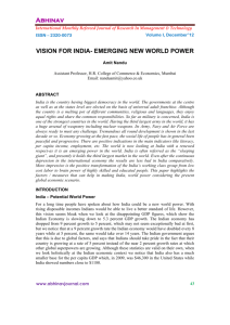 Abhinav VISION FOR INDIA- EMERGING NEW WORLD POWER