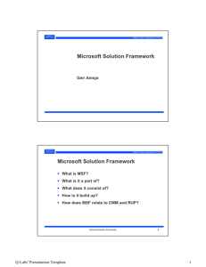 Microsoft Solution Framework