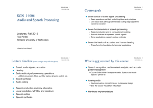 SGN–14006 Audio and Speech Processing