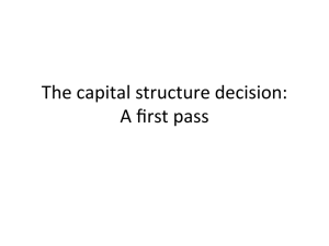 The capital structure decision: A first pass