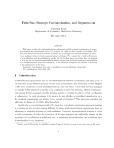 Firm Size, Strategic Communication, and Organization