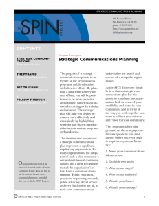 Strategic Communications Planning