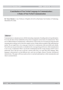 A Study of Non-Verbal Communication - ELT Voices