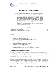 4. Control and Redo Log Files