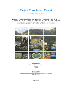 Water, Environment and Local Livelihoods (WELL)