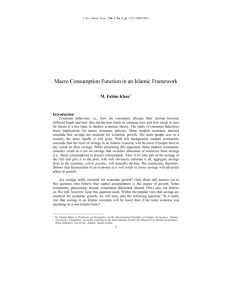 Macro Consumption Function in an Islamic Framework