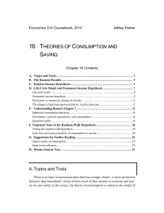 16 THEORIES OF CONSUMPTION AND SAVING