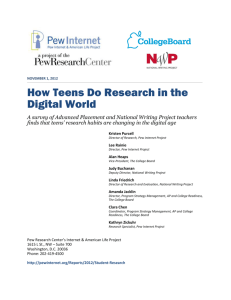 How Teens Do Research in the Digital World