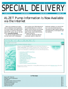 ALZET Pump Information Is Now Available via the Internet