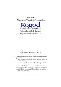 Valuation Beyond NPV