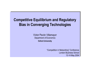 Competitive Equilibrium and Regulatory Bias in Converging