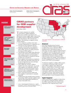 CIRAS partners for OEM supplier development