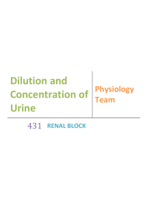 Dilution and Concentration of Urine