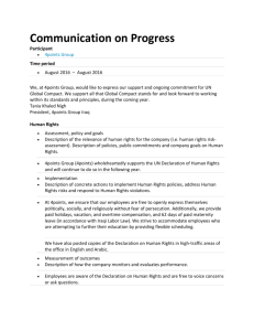 Communication on Progress - United Nations Global Compact