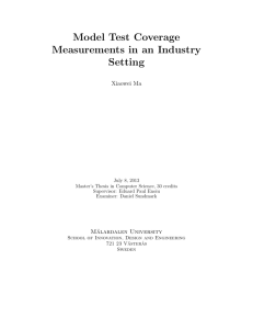 Model Test Coverage Measurements in an Industry Setting